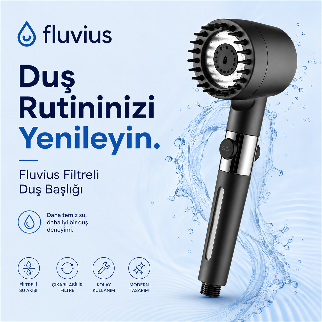 Fluvius™ Filtreli Duş Başlığı